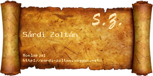 Sárdi Zoltán névjegykártya